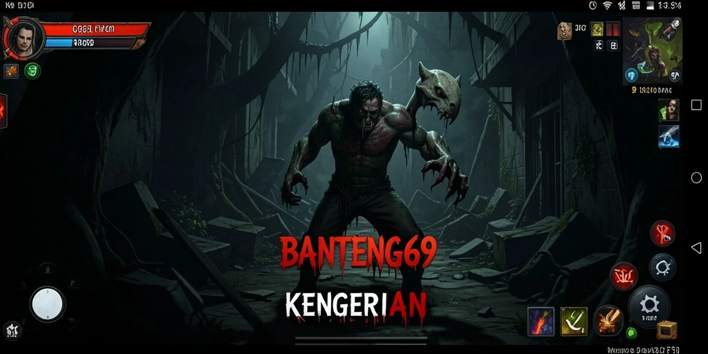 Screenshot dari gameplay menyeramkan BANTENG69 dengan suasana mencekam.