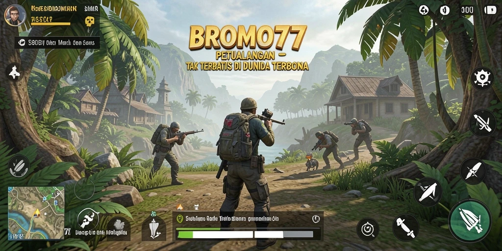 Screenshot gameplay BROMO77 dengan dunia terbuka yang menakjubkan.