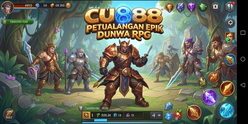 Screenshot CU888 menampilkan aksi pertempuran mendebarkan dalam dunia RPG.