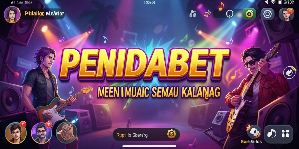 Tangkapan layar utama PENIDABET menunjukkan momen seru bermain musik.