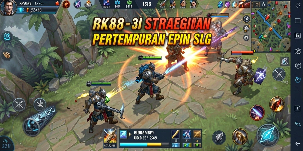 Screenshot gameplay RK88 yang menunjukkan pertempuran strategis yang mendebarkan.